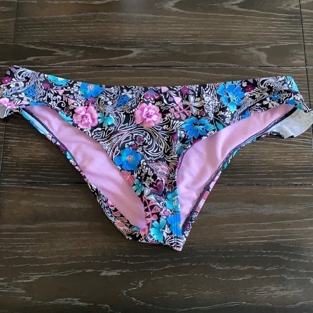 Like New Dark Floral hipster Bikini Bottom L - Picture 2 of 11